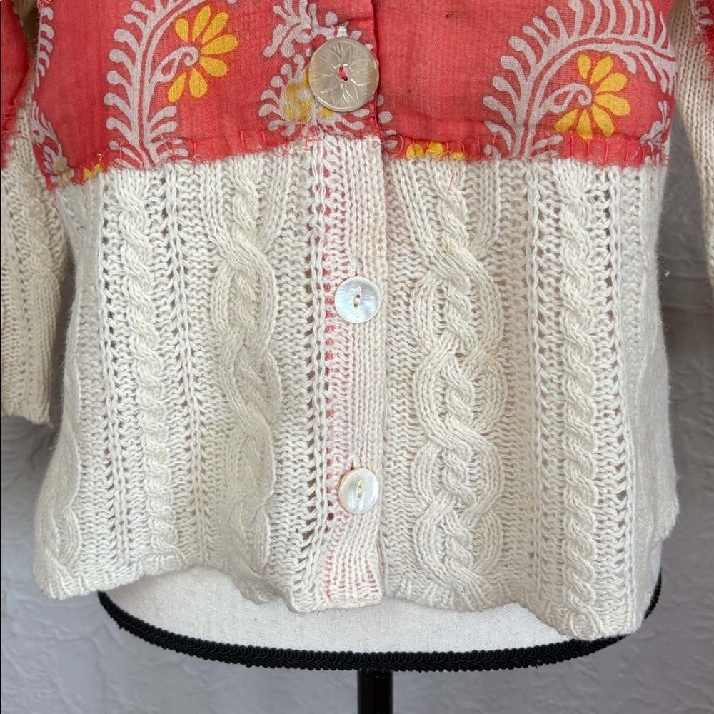 Free People Wool Blend Patchwork Cardigan - image 5